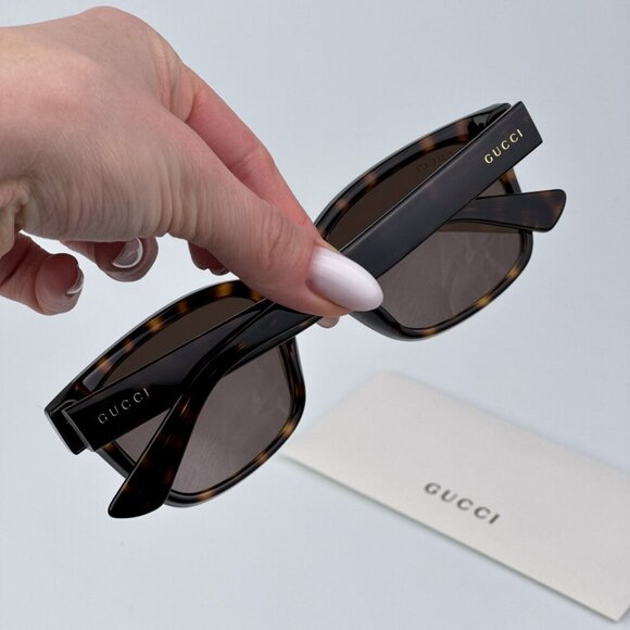 Gucci GG1716S 002 BRAND NEW Sunglasses Havana Brown Square Unisex main image 7
